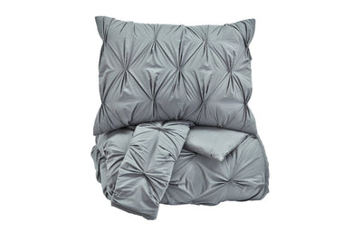 Rimy Gray 3-Piece Queen Comforter Set
