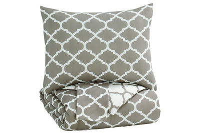 Media Gray/White 3-Piece Full Comforter Set