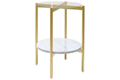 Wynora White/Gold End Table