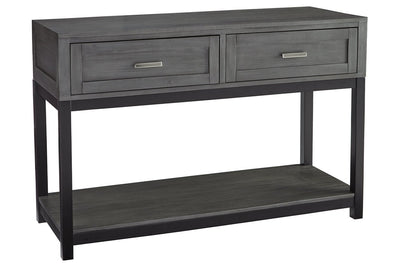 Caitbrook Gray/Black Sofa/Console Table