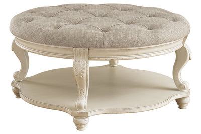 Realyn White/Brown Ottoman Coffee Table