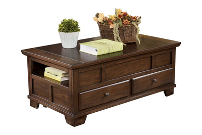 Gately Medium Brown Coffee Table with Lift Top