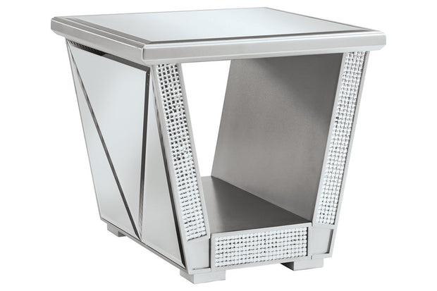 Fanmory Silver Finish End Table