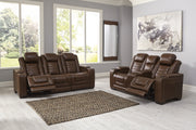 Backtrack Chocolate Leather Power Reclining Living Room Set