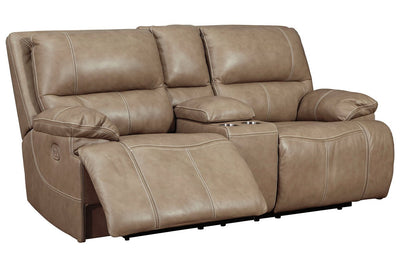 Ricmen Putty Power Reclining Loveseat with Console