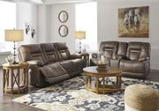Wurstrow Umber Leather Power Reclining Living Room Set