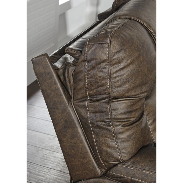Wurstrow Umber Leather Power Reclining Sofa