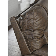 Wurstrow Umber Leather Power Reclining Loveseat