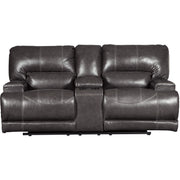 [EXCLUSIVE] McCaskill Gray Leather Reclining Sectional
