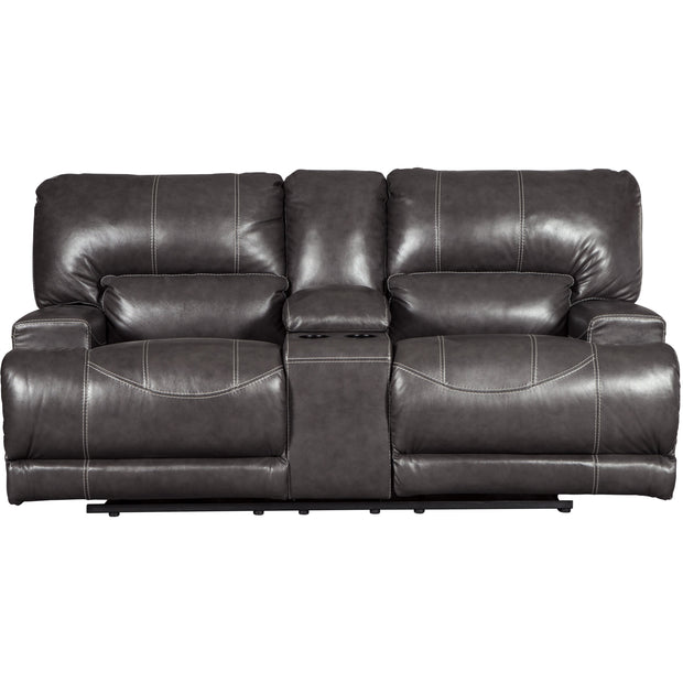 [EXCLUSIVE] McCaskill Gray Leather Reclining Sectional