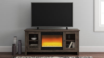Arlenbry Gray Large TV Stand w/Fireplace Option