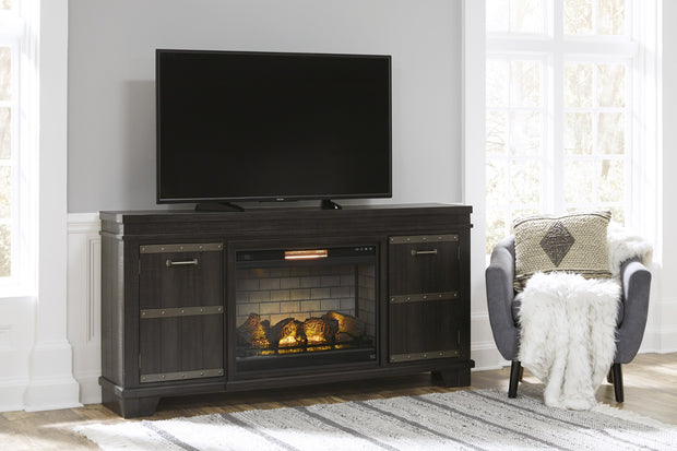 Noorbrook Black XL TV Stand w/Fireplace Option