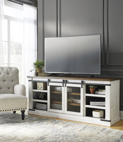 Wystfield White/Brown Extra Large TV Stand