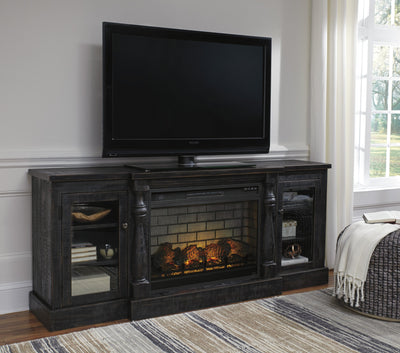 Mallacar Black XL TV Stand w/Fireplace Option