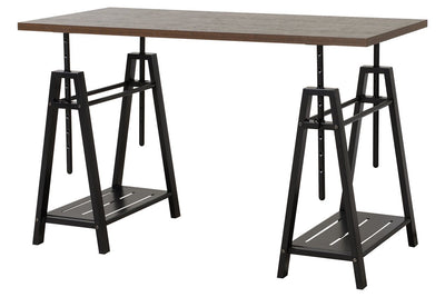 Irene Warm Brown/Black Adjustable Height Desk