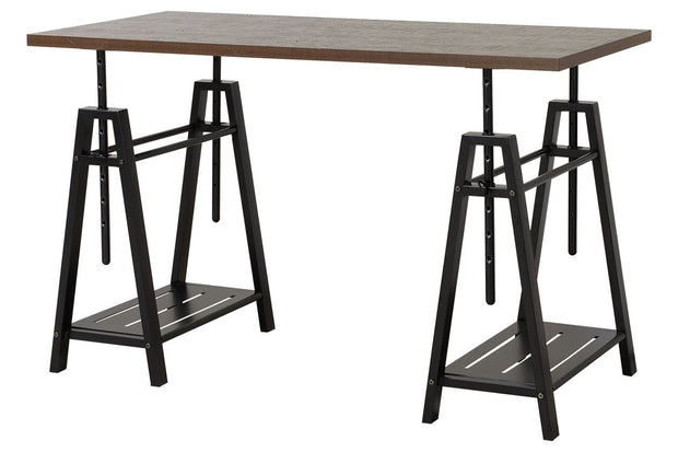 Irene Warm Brown/Black Adjustable Height Desk