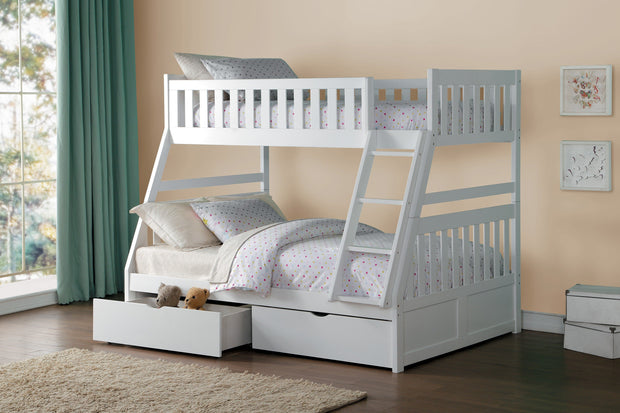 Galen White Twin/Full Bunk Bed | B2053