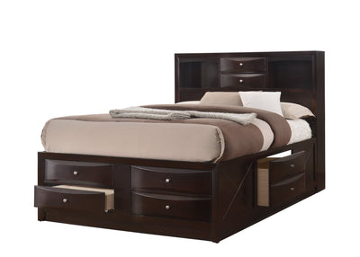 Emily Dark Cherry Queen Storage Platform Bed