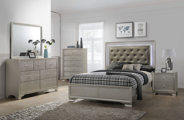 Lyssa Champagne LED Panel Youth Bedroom Set