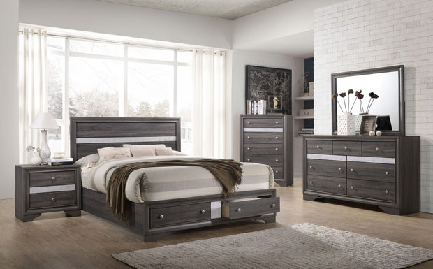 Regata Gray Storage Platform Bedroom Set