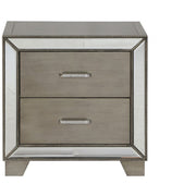 Cosette Silver Mirrored Panel Bedroom Set [FREE CHEST]