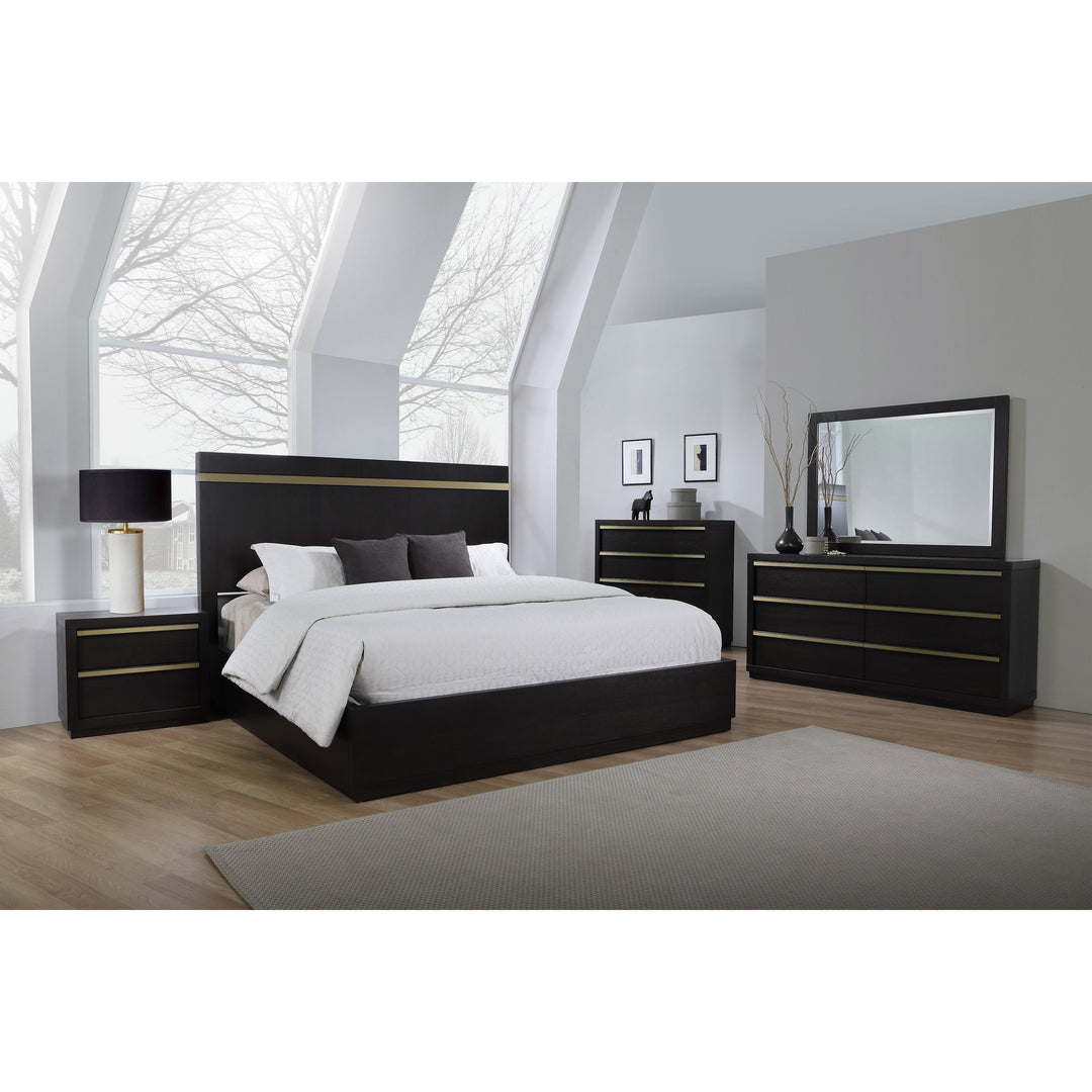 Lastra Black/Gold Platform Bedroom Set