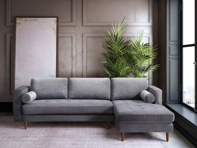 Como Grey Velvet RAF Sectional