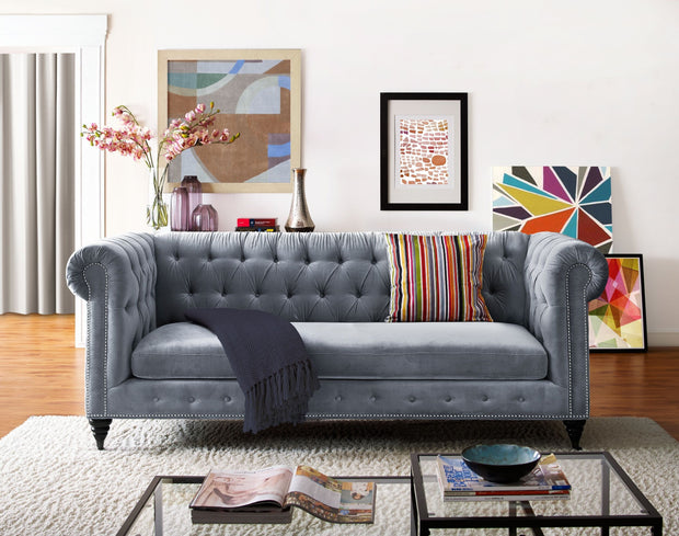 Hanny Grey Velvet Sofa