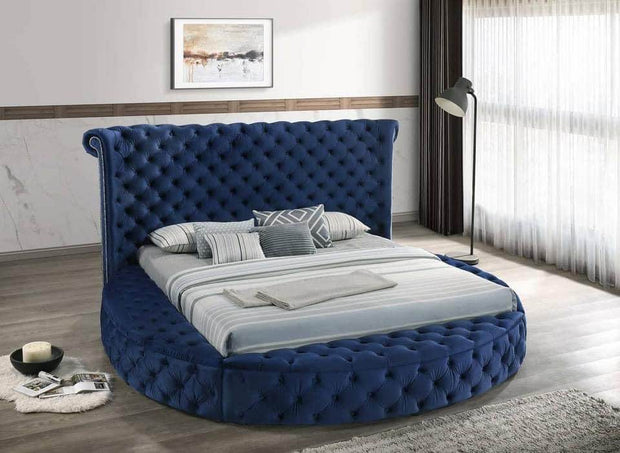 Penthouse Blue King Storage Platform Bed