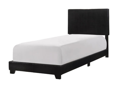 Erin Black Faux Leather Twin Bed