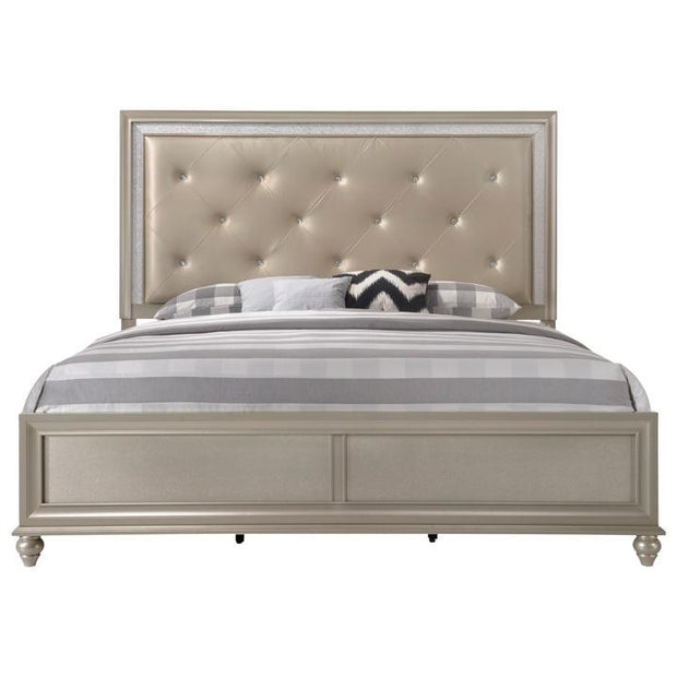 Lila Champagne King Panel Bed