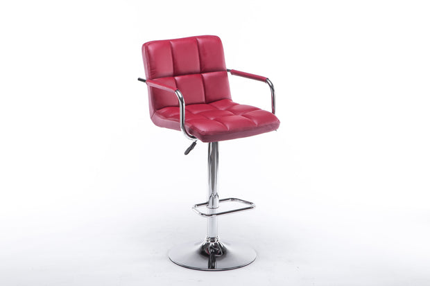 Corie Red Classic Adjustable Barstool, Set of 2